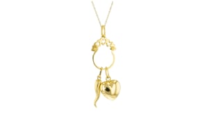 Italian 14kt Yellow Gold Heart-Cutout Charm Holder Pendant