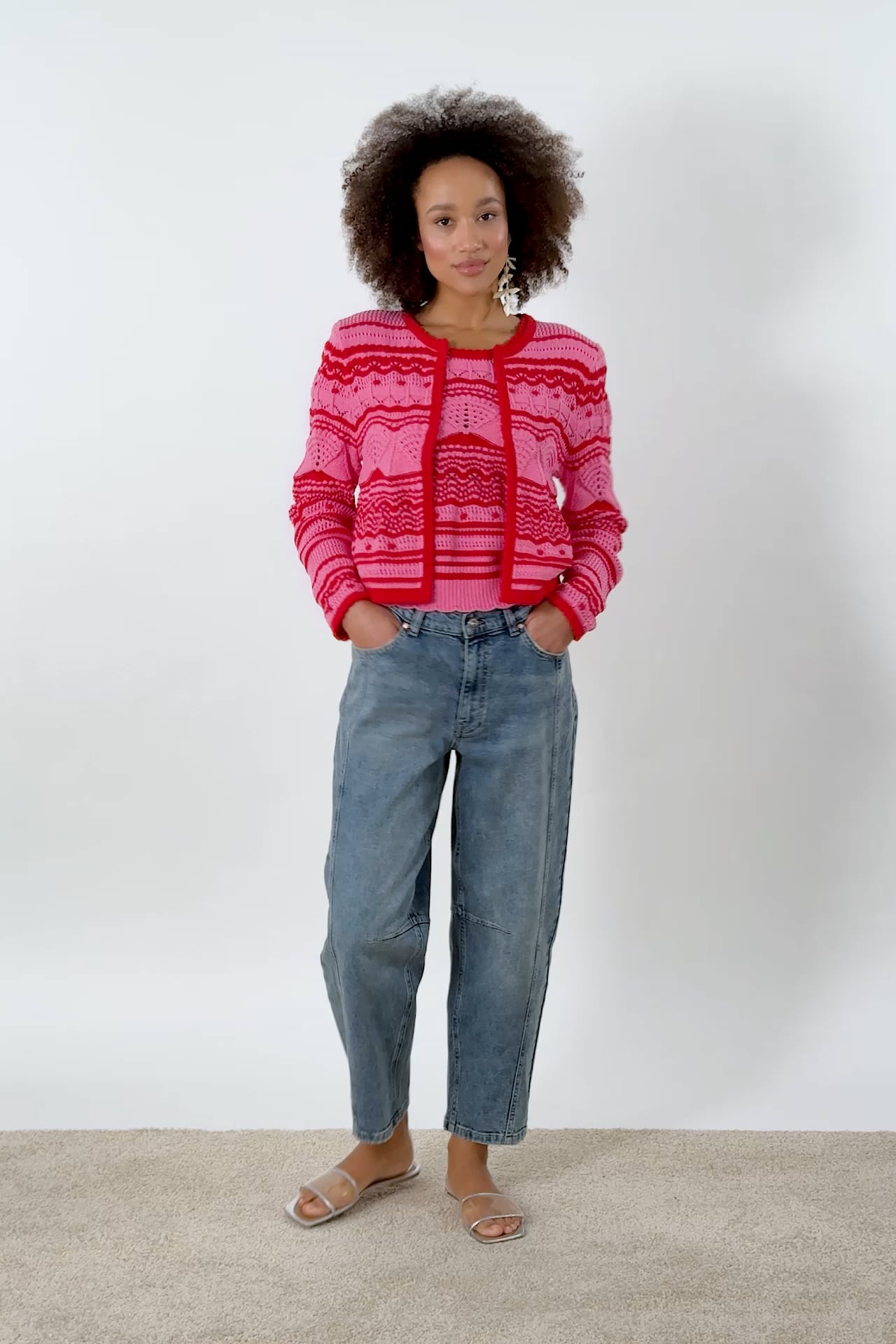 GALLE Paris 売れ筋商品|||ガレパリ ニット&セーター アウター レディース Sweaters Pink Cardigan - pink rose