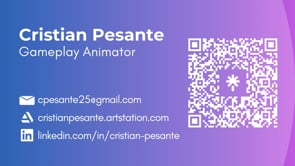 Vimeo video thumbnail for Cristian Pesante - Gameplay Animation Demo Reel - Spring 2025