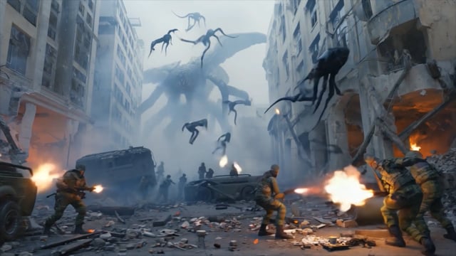 エイリアンと戦う