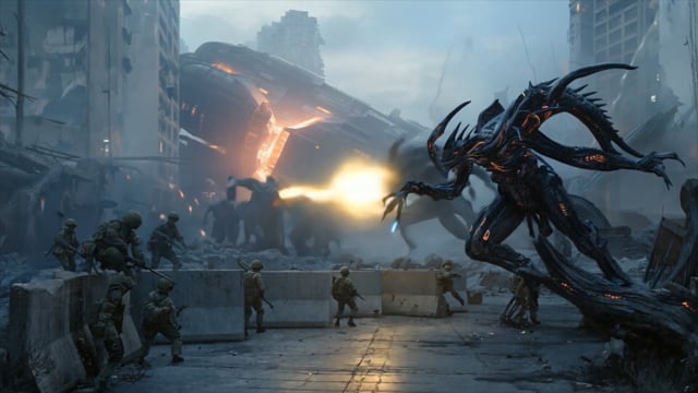 エイリアンと戦う