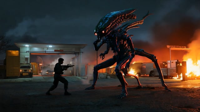 エイリアンと戦う