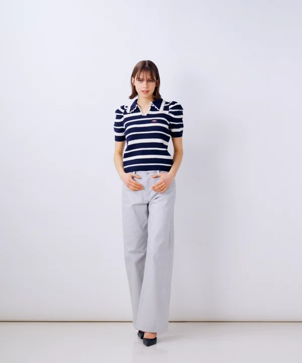 DSC / DSロゴ刺繍ヨーヨーコットンボーダーニット 2025PRE FALL DSC DSロゴヨーヨーコットンボーダーニット