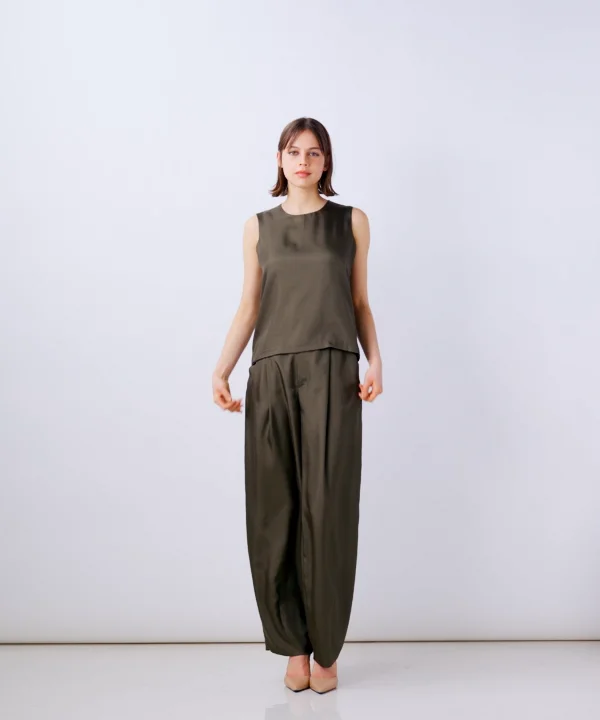Sov. ✨サテンジョーゼットパンツ ヴィンテージサテンパンツ - SOÉJU online store｜上質な大人の