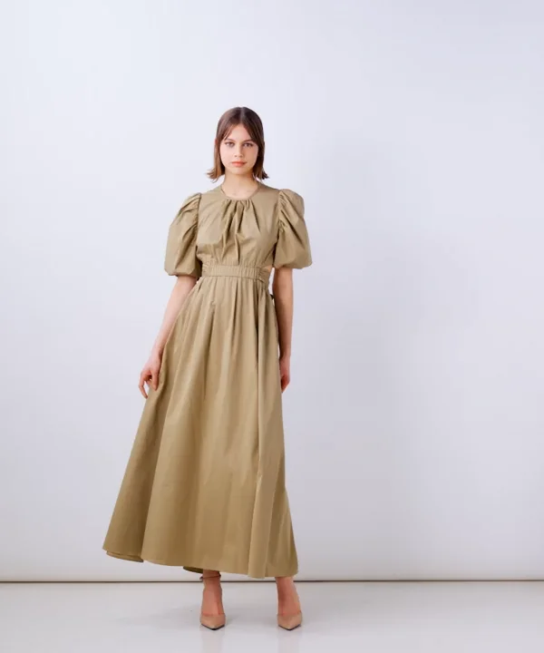 Sov. 　リボン　パフスリーブ　ワンピース Sov. / ブロードパフスリーブワンピース DRESS Night STORE