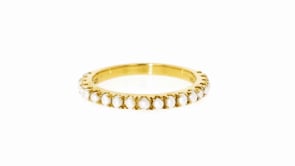 2mm Cultured Pearl Ring in 18kt Gold Over Sterling