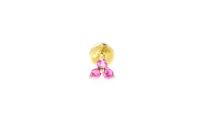 Pink Sapphire Flat-Back Stud Earrings in 14kt Yellow Gold