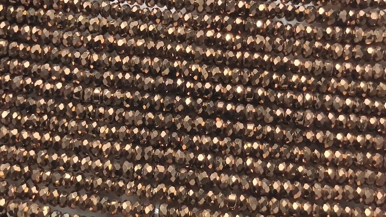 ヘマタイト ボタンカット3×3×1mm ブロンズカラーコーティング 1連(約
