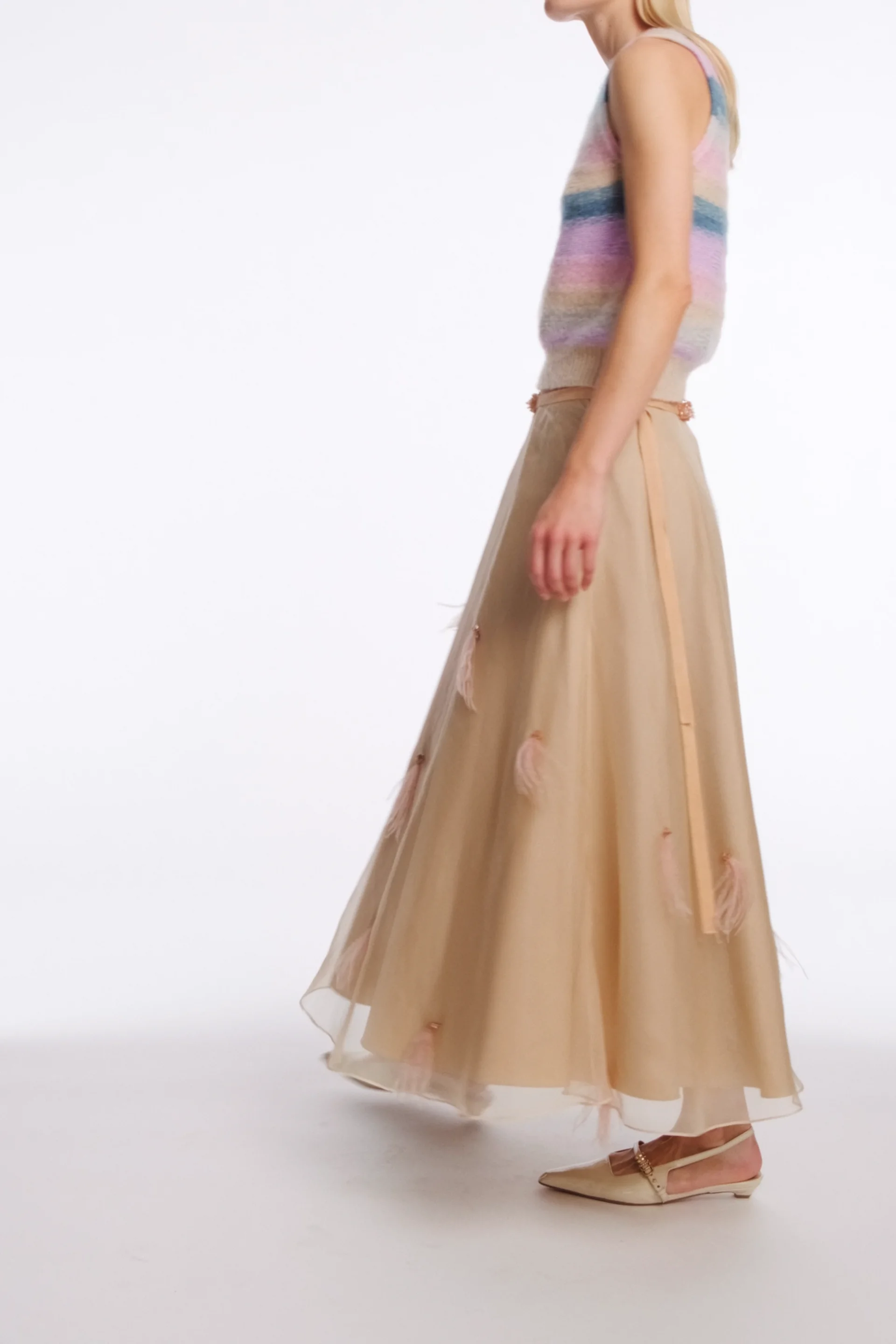 【Dorothee Schumacher】ストライプシルクツイルミディスカート SHEER VOLUMES skirt | Dorothee Schumacher