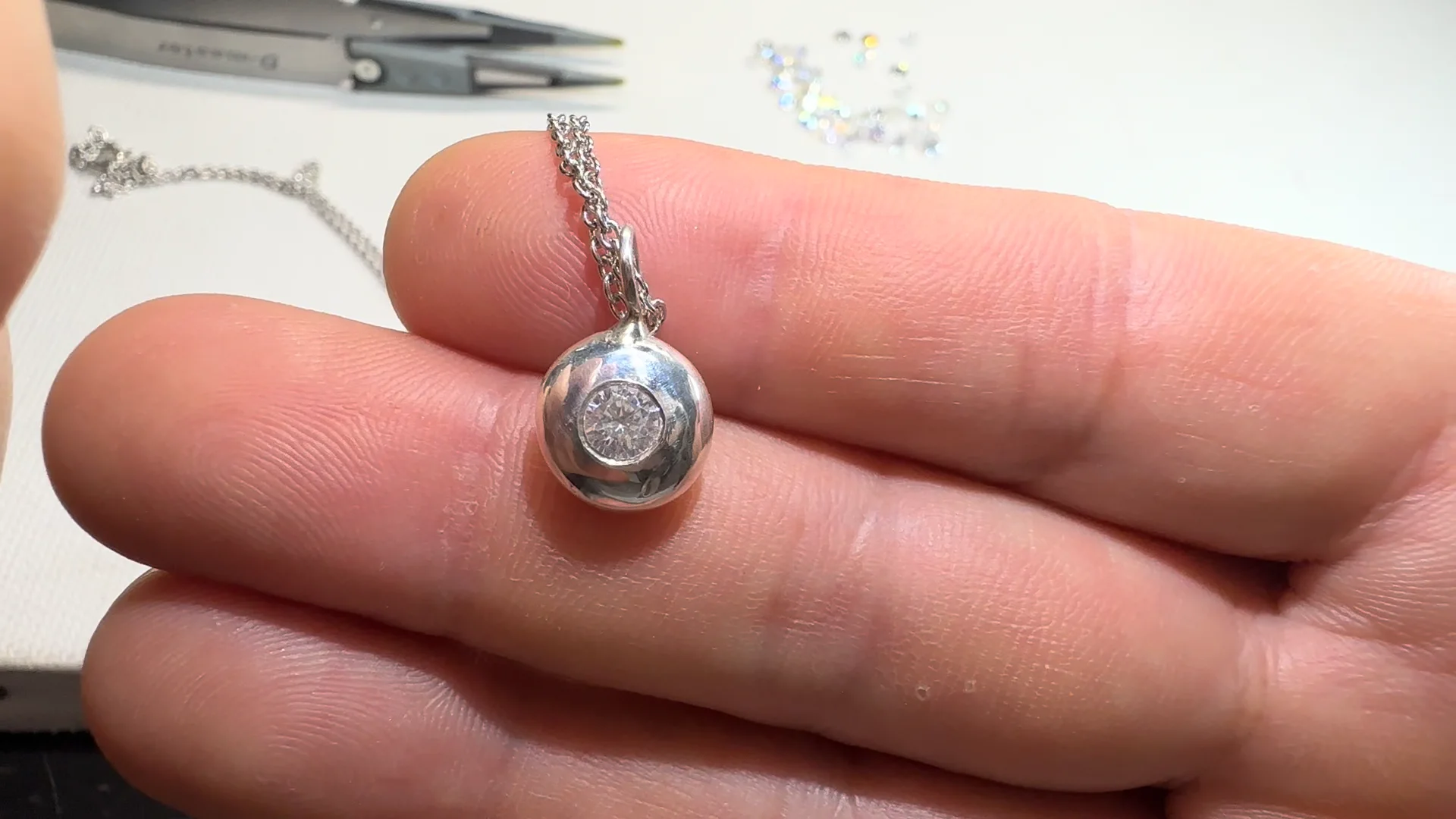 SV1000 MOISSANITE PENDANT（純銀製モアサナイトペンダント
