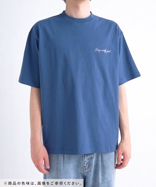 Aooo オーバーサイズ刺繍Tシャツ ブルー Lサイズ 青 Aooo Oversized Embroidery T-shirt BLUE | Aooo ONLINE STORE