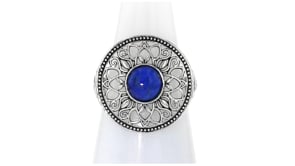 Lapis Filigree Ring in Sterling Silver