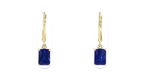 2.30 ct. t.w. Lab-Grown Sapphire Drop Earrings in 18kt Gold Vermeil