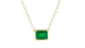.60 Carat Lab-Grown Emerald Necklace in 18kt Gold Vermeil