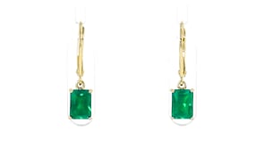 1.20 ct. t.w. Lab-Grown Emerald Drop Earrings in 18kt Gold Vermeil