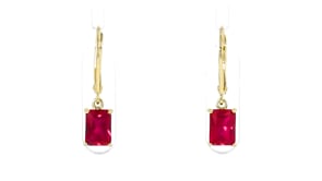 1.80 ct. t.w. Lab-Grown Ruby Drop Earrings in 18kt Gold Vermeil