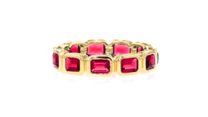 2.30 ct. t.w. Lab-Grown Ruby Eternity Band in 18kt Gold Vermeil