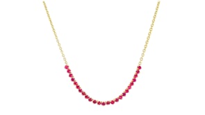 1.00 ct. t.w. Lab-Grown Ruby Tennis-Style Necklace in 18kt Gold Over Sterling