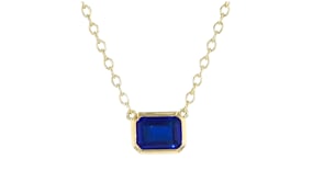 1.10 Carat Lab-Grown Sapphire Necklace in 18kt Gold Vermeil