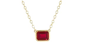.90 Carat Lab-Grown Ruby Necklace in 18kt Gold Vermeil