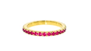 1.10 ct. t.w. Lab-Grown Ruby Eternity Band in 18kt Gold Vermeil