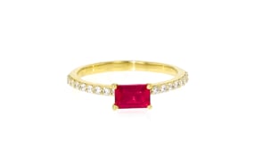 .60 Carat Lab-Grown Ruby Ring with .20 ct. t.w. Lab-Grown Diamonds in 18kt Gold Vermeil