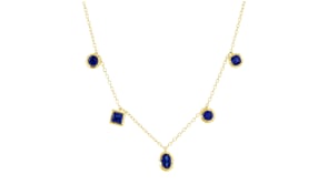 2.00 ct. t.w. Multi-Shaped Lab-Grown Sapphire Necklace in 18kt Gold Vermeil