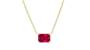 .90 Carat Lab-Grown Ruby Necklace in 18kt Gold Vermeil