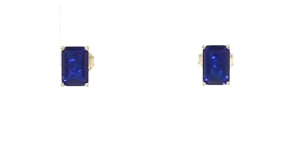 1.10 ct. t.w. Emerald-Cut Lab-Grown Sapphire Earrings in 18kt Gold Vermeil