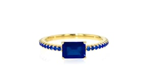 1.10 ct. t.w. Lab-Grown Sapphire Ring in 18kt Gold Vermeil