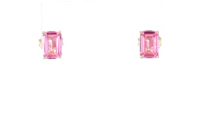 1.20 ct. t.w. Emerald-Cut Lab-Grown Pink Sapphire Earrings in 18kt Gold Vermeil
