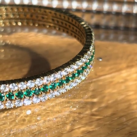 TRIPLE ROW BANGLE BRACLET - BF782/3/EM/CZ