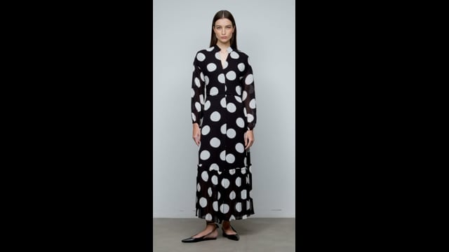 Vestido em Crepe Poá Tania