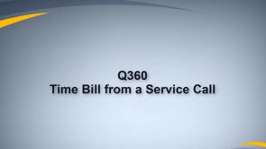 Time Bill Against a Service Call