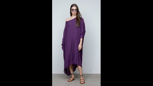 Vestido Musseline Roxo Valentina