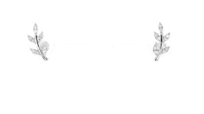 .10 ct. t.w. Diamond Leaf Flat-Back Ear Climbers in Sterling Silver