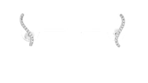 .10 ct. t.w. Diamond Curved Ear Climbers in Sterling Silver