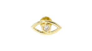 Diamond Evil Eye Flat-Back Earrings in 14kt Yellow Gold