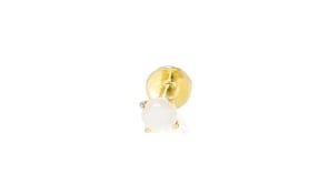 Moonstone Flat-Back Earrings in 14kt Yellow Gold
