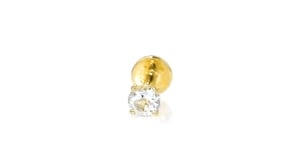 White Topaz Flat-Back Earrings in 14kt Yellow Gold
