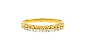 .15 ct. t.w. Lab-Grown Diamond and 18kt Gold Vermeil Beaded Two-Row Ring