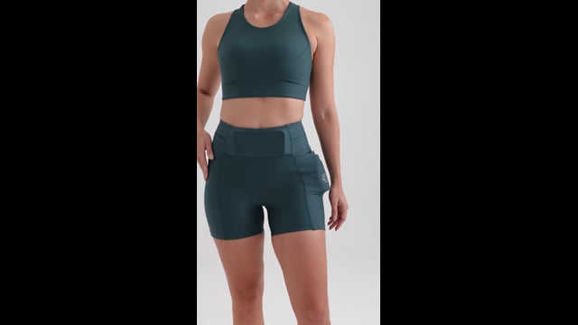 Short de Compressão com Multibolsos Livre Total Emana Folha