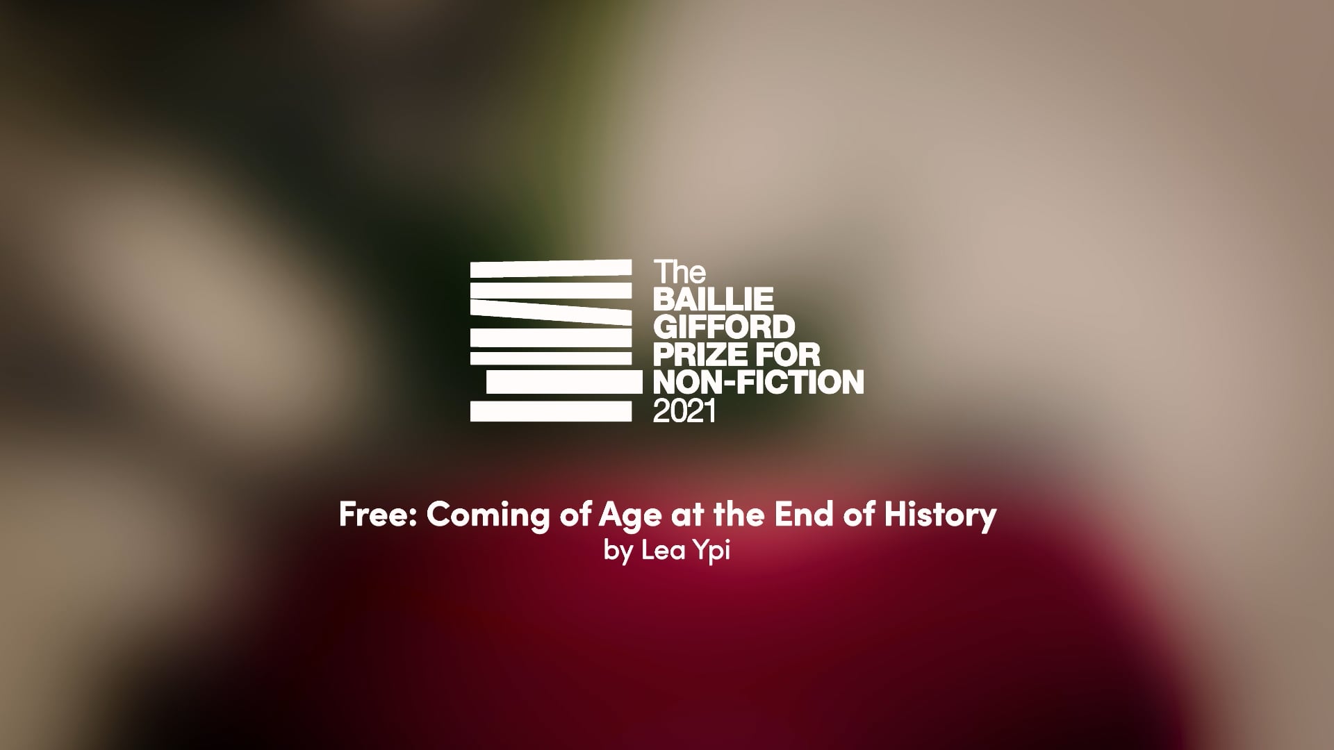 Close-up promo for Lea Ypi’s acclaimed memoir Free, captured for The Baillie Gifford Prize 2021, exploring freedom and identity after the Cold War.