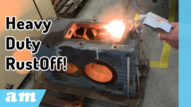 Test 3000W RustOff on Heavy Duty Industrial Engine Block Casing for Repaint, Laser Paint Removal