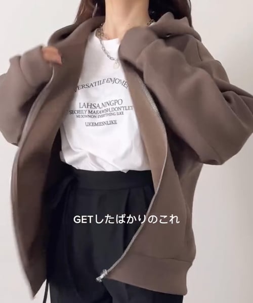 ロングシーズン使えるダンボールbigシルエット オーバーサイズ ジップ