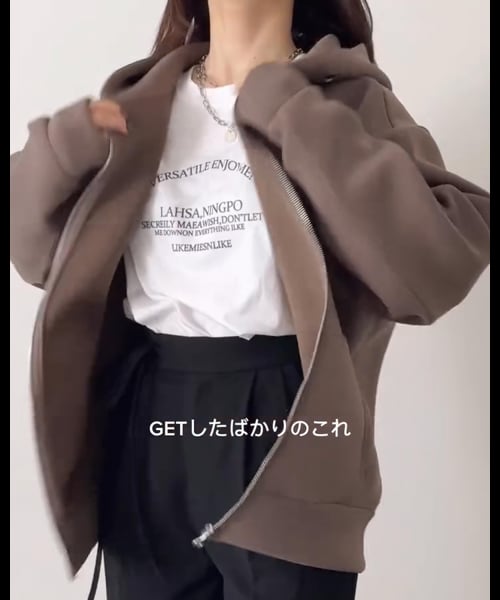 ロングシーズン使えるダンボールbigシルエット オーバーサイズ ジップ 