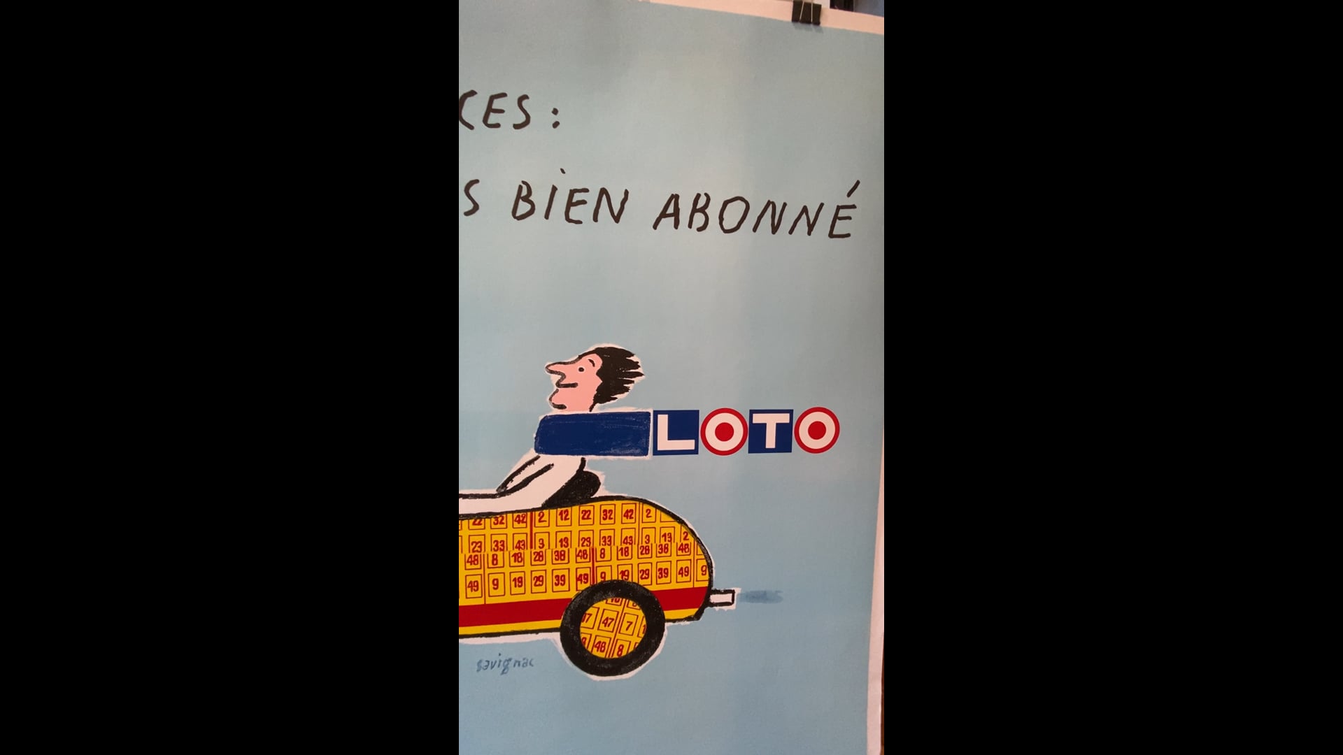 Original Vintage Poster, Loto, by Savignac at 1stDibs