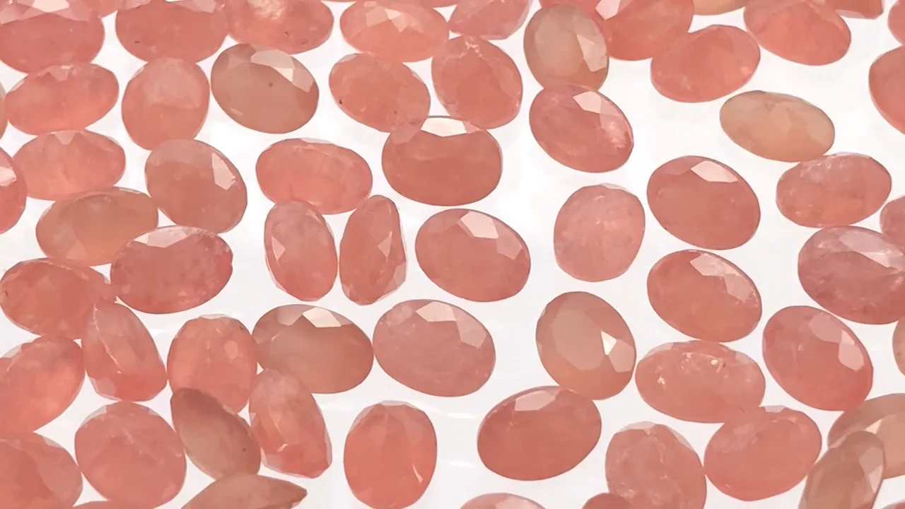 動画】ペルー産インカローズAAA ルース オーバルファセットカット7×5mm