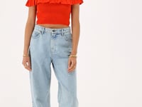 Red smocked top with ruffles | My Jewellery