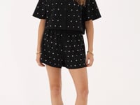 Black shorts with silver studs | My Jewellery